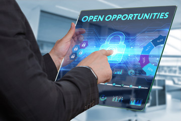 Business, Technology, Internet and network concept. Business man