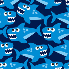 Fototapeta premium seamless shark pattern vector illustration