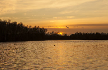 sunset on the lake 