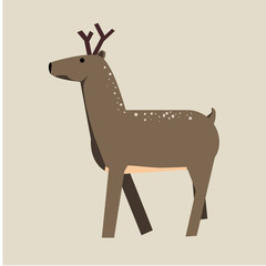 Cute cartoon deer. Vector Illustration