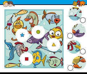 match pieces game with fish