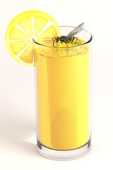 3d render of wasp in drink