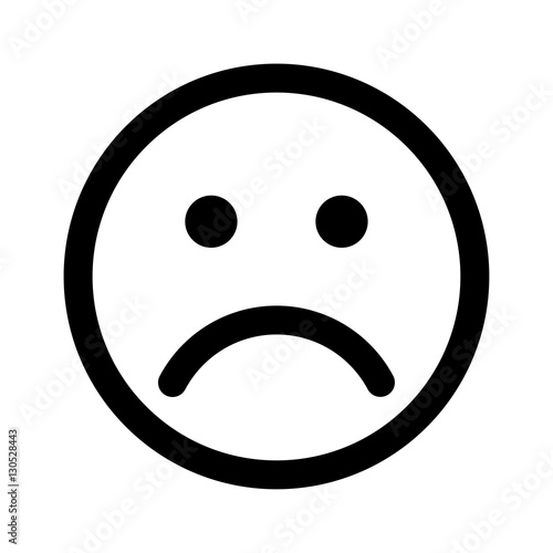 Trauriger Smiley Schwarz Weiß