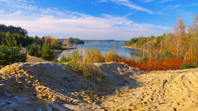 Zeischaer Kiessee, Landschaft in der Lausitz - Zeischaer lake, landscape in Lusatia
