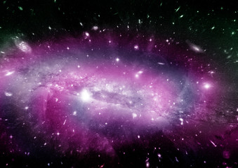 Fototapeta premium Stars, dust and gas nebula in a far galaxy