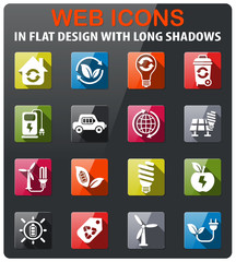 Alternative energy icons set