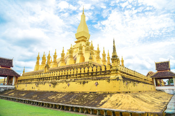The Golden Pagoda of Wat Phra That Luang in Vientiane, Laos
