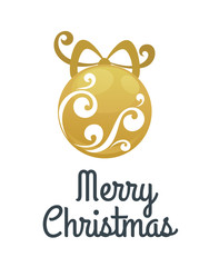 Card with Christmas ball. Vector illustration