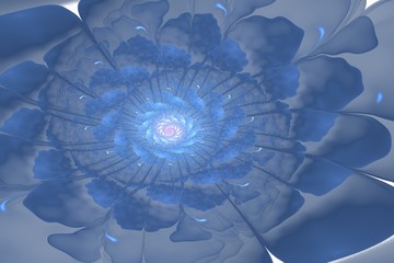 Blue Fractal flower spiral