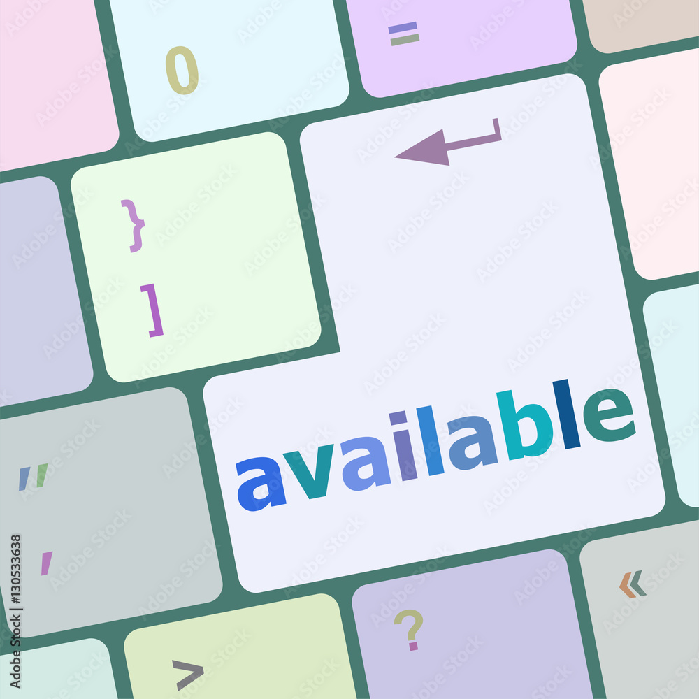 Poster available button on computer keyboard key