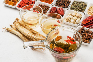 朝鮮人参と漢方薬　薬膳　健康食 Chinese medicine and ginseng