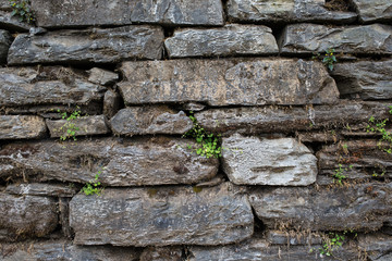 Old stone wall at Himalaya Nepal
