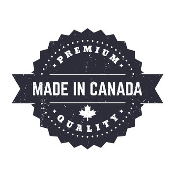 Made In Canada, Vintage Badge, Sign Isolated On White