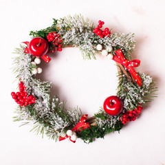 Fototapeta na wymiar Eco Christmas wreath