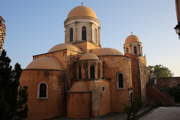 Fototapeta na wymiar Monastery Moni Agia Triada on Crete Island, Greece