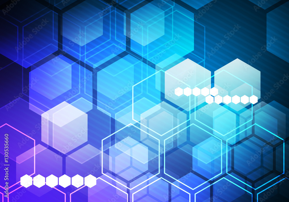 Poster digital conceptual image hexagon background
