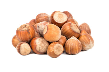 Heap hazelnuts in shell