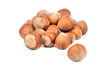 Heap hazelnuts in shell