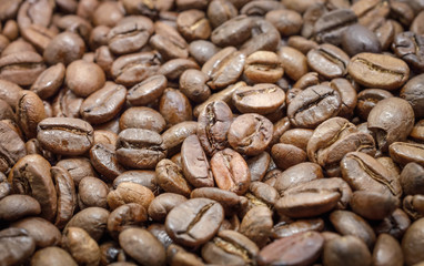 Selective Focus and Close Up / Coffee Beans in Roaster Machine, Beverage image