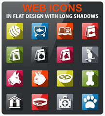 goods for pets icon set