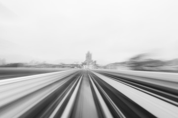 Speed motion in urban highway road tunnel