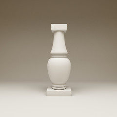 White background with a balustrade (balusters)