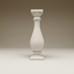 White background with a balustrade (balusters)