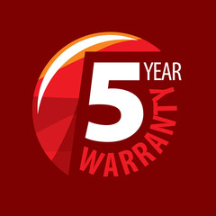 vector logo 5 years warranty