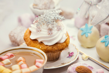 Winter table appointments with  sweets