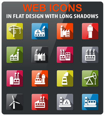 industrial building icon set