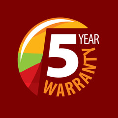 vector logo 5 years warranty
