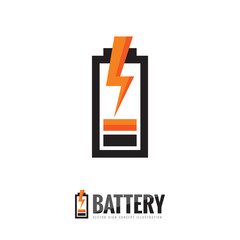 Battery lightning - vector logo template concept illustration. Energy creative sign. Design element.