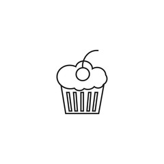 muffin  outline icon vector