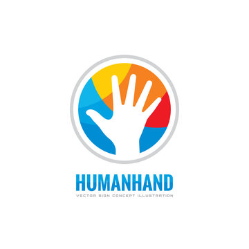 Human hand - vector logo template concept illustration. Creative sign. Design element.