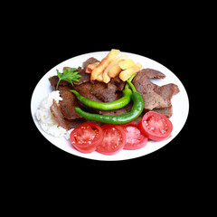 Doner kebab on the plate