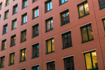 Fototapeta na wymiar windows in blocks and lines at office building