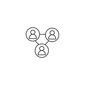 user share connection outline icon illustration