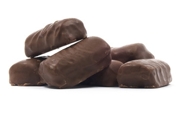 Isolated chocolate bars on a white background.
