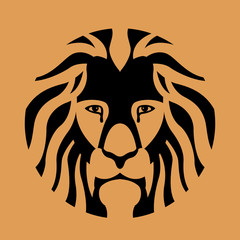 Lion face vector illustration style Flat