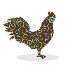 Cock Vintage silhouette pattern bird
