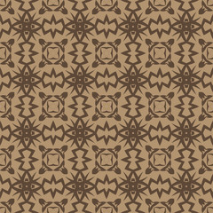 Fototapeta premium Brown Ornamental Seamless Line Pattern. Endless Texture. Oriental Geometric Ornament