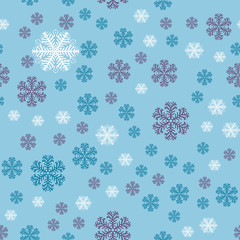 Seamless pattern - snowflake. Winter background.