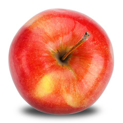 Ripe red apple isolated on white. With clipping path