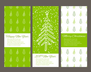 Set Of Greeting Christmas Cards