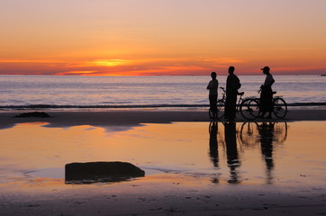 Beach Ngapali at sunset