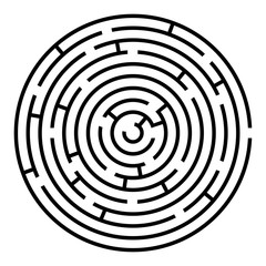 Black and white round maze vector template