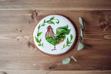 Gingerbread cookies with a cock