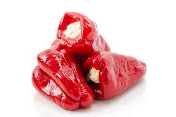 Foto auf Acrylglas Vorspeise Gefüllte rote Peperoni