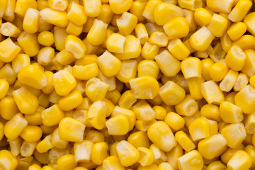 Bulk of yellow corn grains texture.