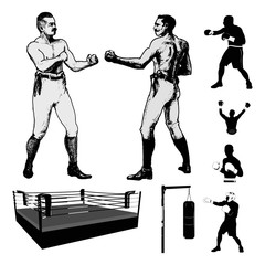 Boxing. Vintage style illustration
